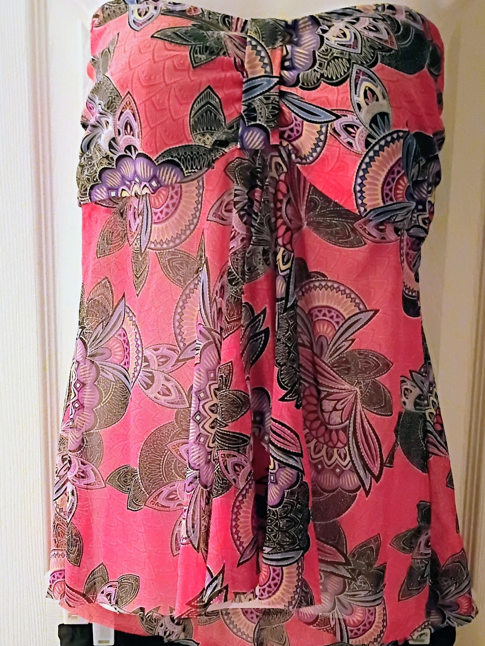 croft & barrow Pink Strapless Floral Bathing Suit